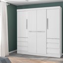 Ver imagem 1 de Guarda-Roupa Casal Perola 4 Portas 6 Gavetas sem Espelho Araplac