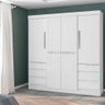 Guarda-Roupa Casal Perola 4 Portas 6 Gavetas sem Espelho Araplac - 1
