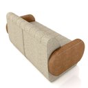 Ver imagem 6 de Sofá Decorativo Living Sala de Estar Bornéu 148cm Pés de Madeira Pu/linho Caramelo/bege Escuro G33 -
