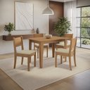Ver imagem 1 de Conjunto para Sala de Jantar Mesa com 4 Cadeiras Melina Marrom/Canela/Bege