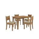 Ver imagem 2 de Conjunto para Sala de Jantar Mesa com 4 Cadeiras Melina Marrom/Canela/Bege