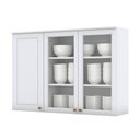 Ver imagem 1 de Armário Aéreo 3 Portas com Vidro 120 Cm Nova York Branco Hp - Henn