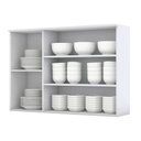 Ver imagem 2 de Armário Aéreo 3 Portas com Vidro 120 Cm Nova York Branco Hp - Henn
