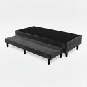 Ver imagem 1 de Base Box Solteiro com Cama Auxiliar Conjugada - Suede Cinza