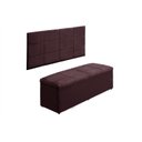 Ver imagem 1 de Kit Cabeceira e Calçadeira Raissa 120 cm Suede Bordô Escuro