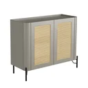 Ver imagem 2 de Buffet Mdf com Gaveta e Palha Natural L98,5 X A81,5cm Grigio/preto F830s