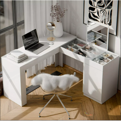 Escrivaninha Penteadeira Mobler Star Branco Fosco