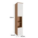 Ver imagem 4 de Guarda Roupa Lateral de Cama Diagonal 1 Porta 3 Gavetas 234cm Setiba Plus Rimo Carvalho/branco