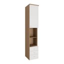 Ver imagem 1 de Guarda Roupa Lateral de Cama Diagonal 1 Porta 3 Gavetas 234cm Setiba Plus Rimo Carvalho/branco
