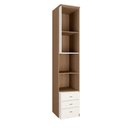 Ver imagem 2 de Guarda Roupa Lateral de Cama Diagonal 1 Porta 3 Gavetas 234cm Setiba Plus Rimo Carvalho/branco