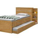 Ver imagem 2 de Conjunto de Cama Baú 90cm x 127cm Jade Marrom/Nature