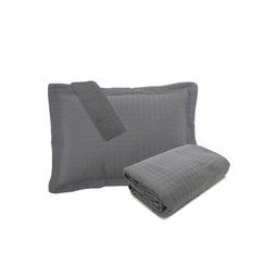 Colcha Casal Loft Matelassê  com Porta Travesseiros  Camesa Cor Cinza - 5