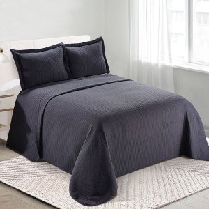 Colcha Matelassê - Loft - Queen Size - com Porta Travesseiros - Cinza - Camesa