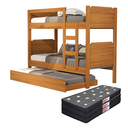 Ver imagem 1 de Beliche C/ Escada e Cama Auxiliar com 3 Colchões Kit Incluso:beliche/nature