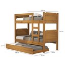 Ver imagem 3 de Beliche C/ Escada e Cama Auxiliar com 3 Colchões Kit Incluso:beliche/nature