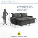 Ver imagem 3 de Sofá Cama Reclinável sem Caixa 260cm Sevilha