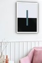 Ver imagem 1 de Quadro Decorativo Abstrato Azul Petróleo Minimalista-70x50cm:moldura Branca