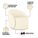 Ver imagem 3 de Poltrona Decorativa Orgânica Kit 2 Lua Linho Bege D03 - D’Rossi