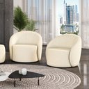 Ver imagem 2 de Poltrona Decorativa Orgânica Kit 2 Lua Linho Bege D03 - D’Rossi