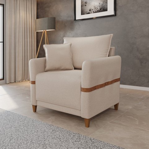 Poltrona de Leitura Confort Premium para Sala de Estar Canela