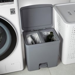 Lixeira com Pedal Trium 30 L com Duplo Compartimento Branco ou - 4 Lixeira com Pedal Trium 30 L com Duplo Compartimento Branco ou - 4