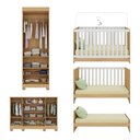 Ver imagem 5 de Quarto de Bebê Completo com Berço Americano 3 em 1 Allegra Multimóveis MP4594 Madeirado-Branco