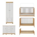 Ver imagem 7 de Quarto de Bebê Completo com Berço Americano 3 em 1 Allegra Multimóveis MP4594 Madeirado-Branco
