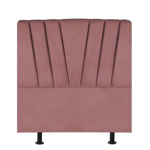 Cabeceira Estofada Cama Box King 195 Cm Louise Veludo Rosé