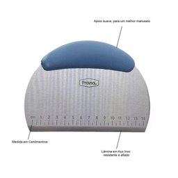 Cortador Manual Espatula Misturador Pizza Massas Verdura em Inox com Regua Medidas Professional - 4