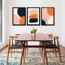 Ver imagem 2 de Kit 3 Quadros Abstratos Marrom com Preto 45x34cm - com vidro:Madeira preta