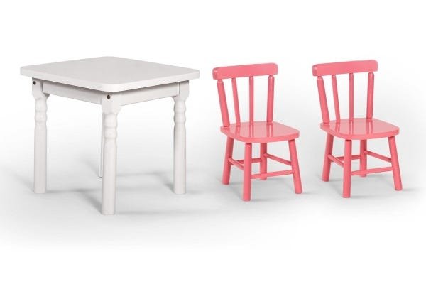 Conjunto Infantil 60x60 com 2 Cadeiras - Rosa - 1