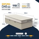 Ver imagem 2 de Cama Box Baú Solteiro com Colchão de Espuma D45 Double Comfort 88x188x62cm