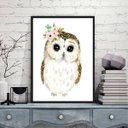 Ver imagem 2 de Quadro Decorativo Infantil Corujinha 45x34cm - com vidro:Madeira preta