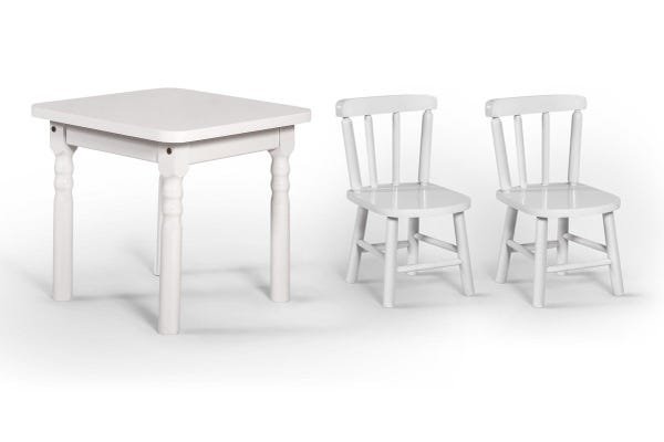 Conjunto Infantil 60x60 com 2 Cadeiras - Branca - 1