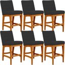 Ver imagem 2 de Kit 06 Banquetas Baixa Cozinha Bancada Bar Sala de Jantar Fixa Mila L02 Suede Preto - Lyam Decor Ban