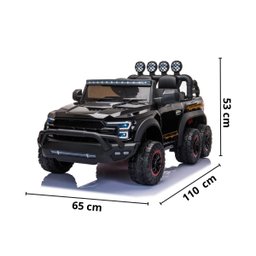 Mini Caminhonete Picape 6 Rodas Carro Elétrico Infantil Bateria 12v Preta Importway Bw-239pt Brinqwa - 2