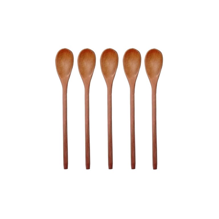 Kit 5 Peças Colher de Pau Madeira Modelos Mingau 27 Cm