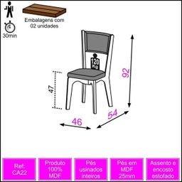 Cadeira Curva e Estofada Cor Nobre/Geométrico Losango - 2