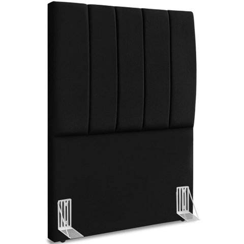 Cabeceira Solteiro 90cm Allia Suede Preto Rm Preto