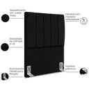 Ver imagem 5 de Cabeceira Solteiro 90cm Allia Suede Preto Rm Preto