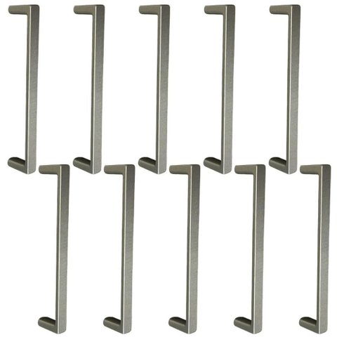 Kit 10 Puxadores para Móveis Alça Reta Oeiras 128mm Zamac Bronze Armários Gavetas Guarda-roupas