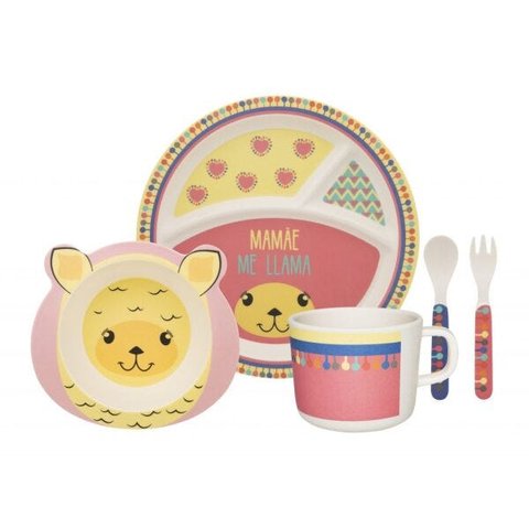 Kit de Alimentação Infantil Bebê Me-Lhama Oxford Fibra Bambu