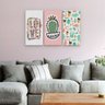 Conjunto Kit 3 Placas Quadros Decorativos Cacto Verde - 2