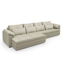 Ver imagem 5 de Sofá Retrátil Manual Sala de Estar Nolan Bipartido 339cm Conforto Premium em Couro Offwhite G58 - Gr