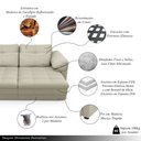 Ver imagem 3 de Sofá Retrátil Manual Sala de Estar Nolan Bipartido 339cm Conforto Premium em Couro Offwhite G58 - Gr