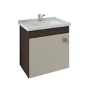 Ver imagem 2 de Gabinete de Banheiro com Cuba e Espelheira Iris 45cm Cafe/off White - Mgm