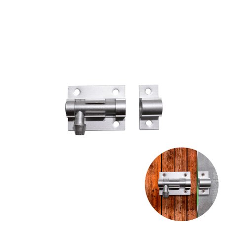 Trinco Ferrolho Alumínio Fosco 2 Polegadas 5 Unidades