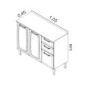 Ver imagem 3 de Balcão de Cozinha Itatiaia em Aço 105cm 3 Portas e 2 Gavetas Branco e Preto Luce