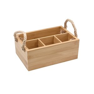 Porta Suporte Talheres de Bambu com Alça - Oikos