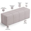 Ver imagem 6 de Kit Cabeceira Cama Box Casal 140cm com Calçadeira Roma W01 Linho Bege - Lyam Lyam Decor